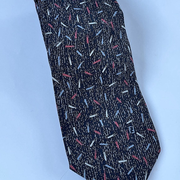 Fendi Roma Other - Fendi Roma Mens Multicolor Abstract Silk vintage Neck Tie